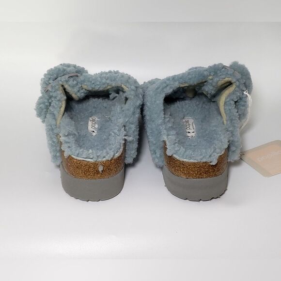 NWT Birkenstock Papillio Arizona Big Buckle Teddy Faded Aqua - Picture 8 of 10